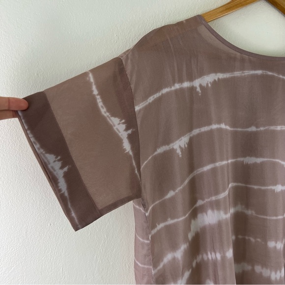 J. Jill Silk Blend Tie Dye Print Side Slit Lightweight Oversized Tunic - Picture 8 of 16